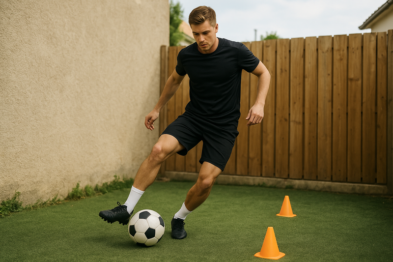 S’entraîner seul au football dans un petit espace : routines d’efforts intelligents sans cardio inutile