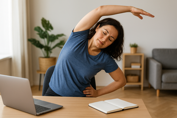Télétravail et corps rouillé : routine de 15 minutes pour récupérer tes hanches et ton dos après 30 ans